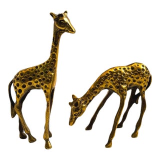 Vintage Brass Giraffes - Set of 2 For Sale
