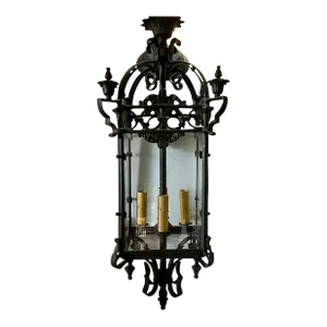 Mid 20th Century Bronze French Hall Lantern