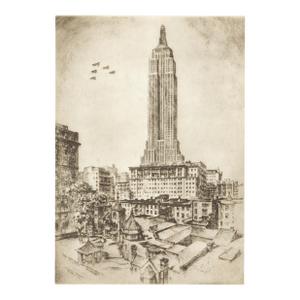 "The Old and the New" (Empire State Building) 1939 Etching by Anton Schutz