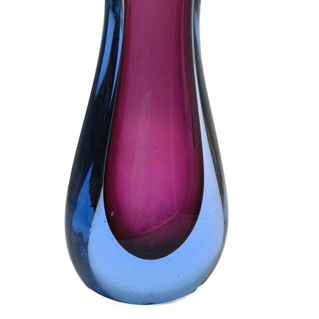 Blue Submerged Murano Glass Vase by Flavio Poli for Seguso, Italy, 1960s For Sale - Image 8 of 9