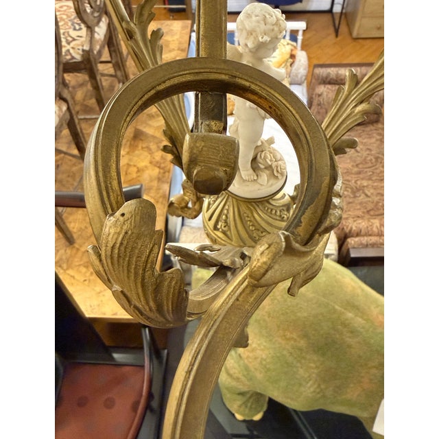 Art Nouveau Four Light Cherub Chandelier, Early 20th Century For Sale - Image 9 of 12