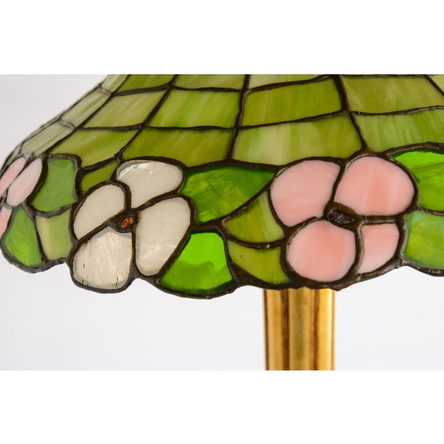 Early 20th Century Figure Lamp With Art Glass Shade For Sale - Image 4 of 12