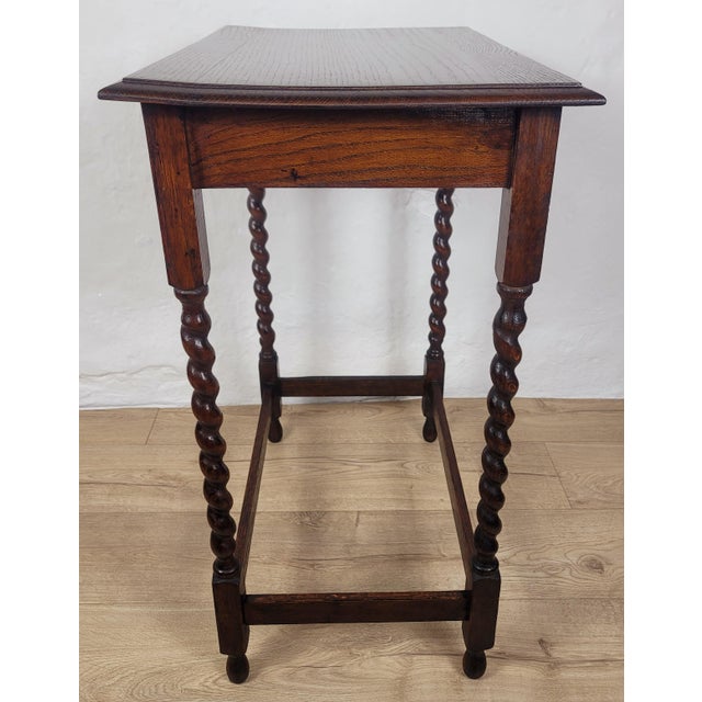 Vintage Rectangular Country Barley Twist Side Table, 1950 For Sale - Image 15 of 18