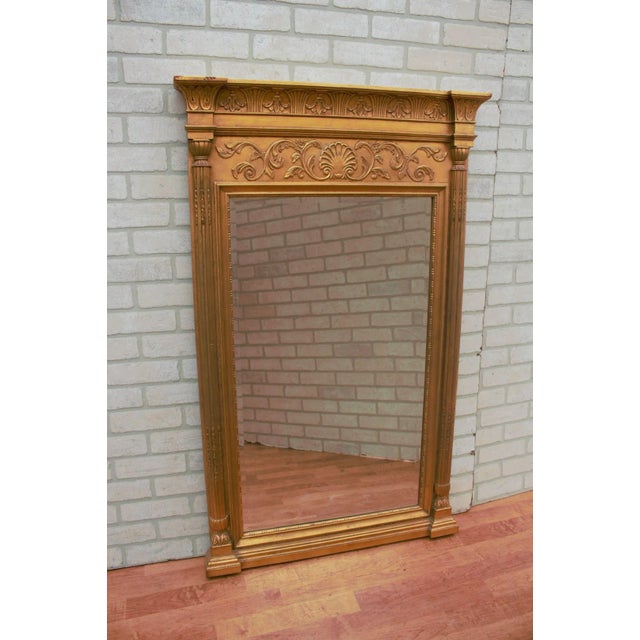 Hollywood Regency Henredon for Charles X Collection Brass Wall Mirror For Sale - Image 9 of 9