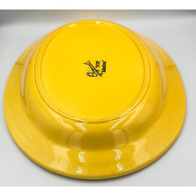 1930s Metlox Poppytrail "Early California" Pottery 200 Series Yellow Serving Platter For Sale In Palm Springs - Image 6 of 9