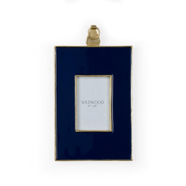 Contemporary Wildwood Navy Enamel Wall Frame, Large For Sale - Image 3 of 3
