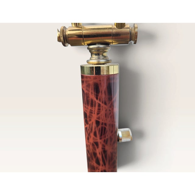 Metal Mid-Century Italian Lacquered Goatskin & Brass Adjustable Torchiere Floor Lamp, 1950s For Sale - Image 7 of 18