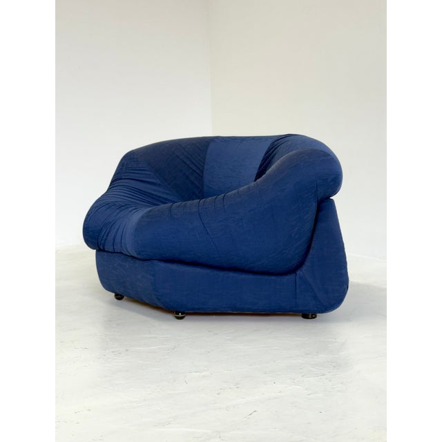 Space Age Armchair Corner in Element Blue by Airborne, 1970s, in Very Good conditions. Designed 1970 to 1979