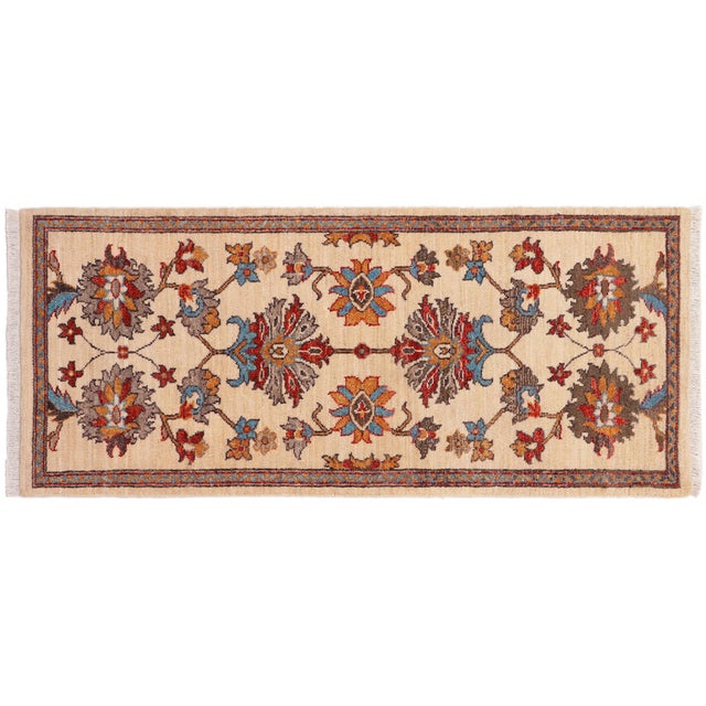 Floral Ziegler Beige/Rust Wool Runner Rug- 2'1'' X 4'10'' For Sale - Image 10 of 10
