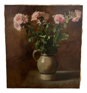 Joseph Mittey, Bouquet of Chrysanthemums, 1871, Oil on Canvas