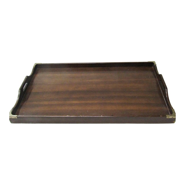 Extra Large Vintage Bombay Company Wooden Serving Tray For Sale