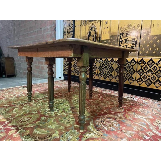 Louis Philippe Oak Farmhouse Dining Table For Sale - Image 4 of 7