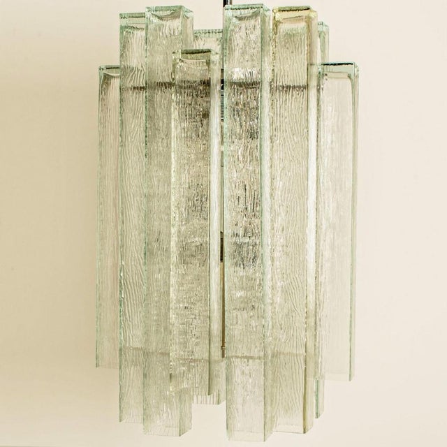 Gold Glass and Chrome Chandelier from Doria, Germany, 1960s For Sale - Image 8 of 18