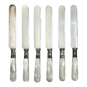 Early 20th Century Set of 6 Sterling Silver Knives With Mother-of-Pearl Handles by Landers, Frary & Clark