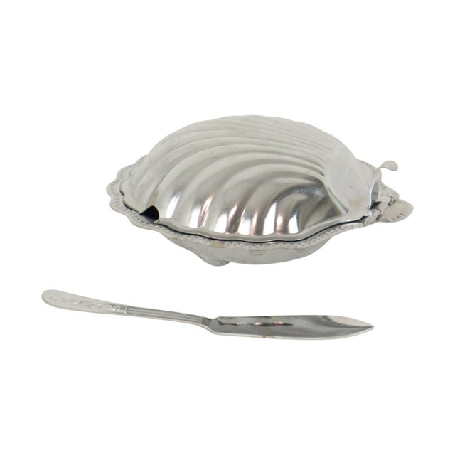 Vintage Blue Glass Queen Anne Scallop Shell Butter Dish, 1960s For Sale - Image 9 of 13