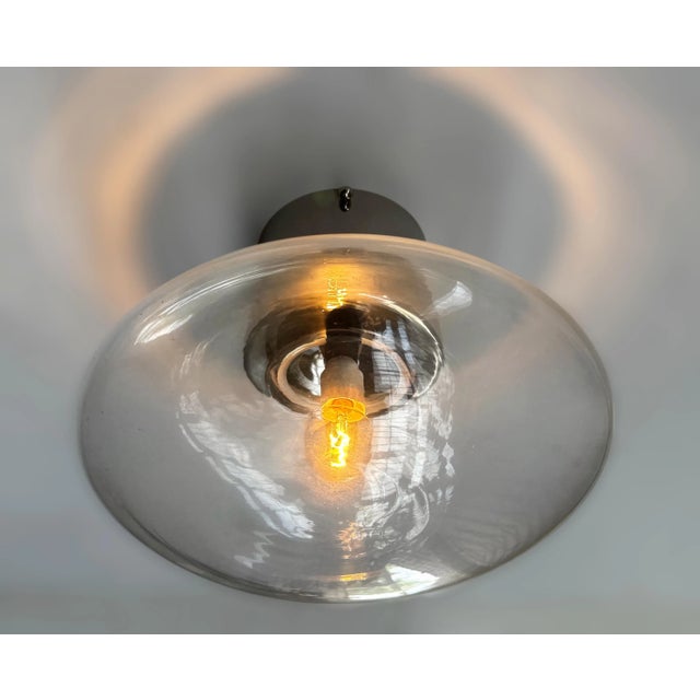 Fabio Ltd 21st Century Polished Nickel and Clear Uno Flush Mount by Fabio LTD For Sale - Image 4 of 6