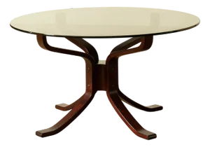 Smoked Glass Coffee Table attributed to Sigurd Ressell for Vatne, Norway, 1970s
