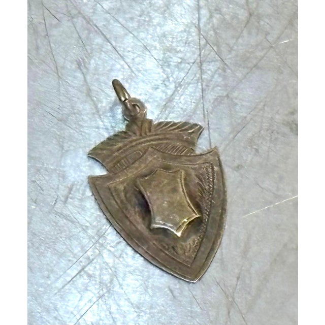 Early 20th-century silver tone English pocket watch fob medal, pendant or charm. Excellent condition.