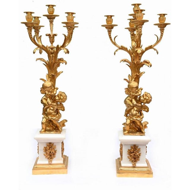 French Gilt Cherub Candelabras, 1880, Set of 2 For Sale - Image 8 of 8