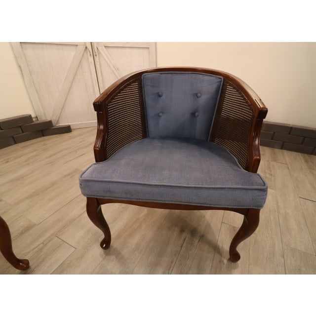 Wood Vintage Hollywood Regency Cane Back Chairs For Sale - Image 7 of 9