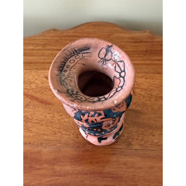 Mid 20th Century Small Brutalist Abstract Earthenware Pottery Vase For Sale - Image 5 of 7