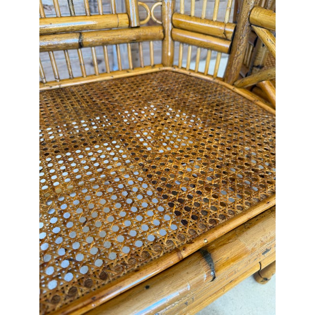 Mid-20th Century Restored Brighton Pavilion–Style Rattan Cane Chairs-Pair For Sale - Image 10 of 12