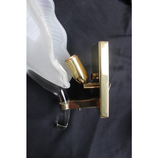 Leaf-Shaped Wall Lights by Franco Luce, Murano, 1970s, Set of 2 For Sale - Image 9 of 14