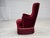 Red Danish Armchair in Cherry-Red Velour with Ash Legs, 1970s For Sale - Image 8 of 17