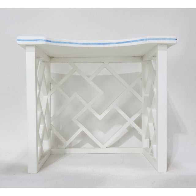 Vintage Hollywood Regency Style Blue and White Pagoda Shelving, For Sale - Image 9 of 10