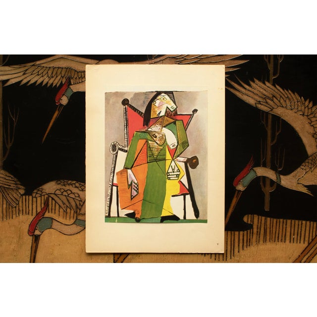 1943 After Picasso "Woman Seated in an Armchair", First Edition Parisian Offset Lithograph For Sale In Dallas - Image 6 of 10