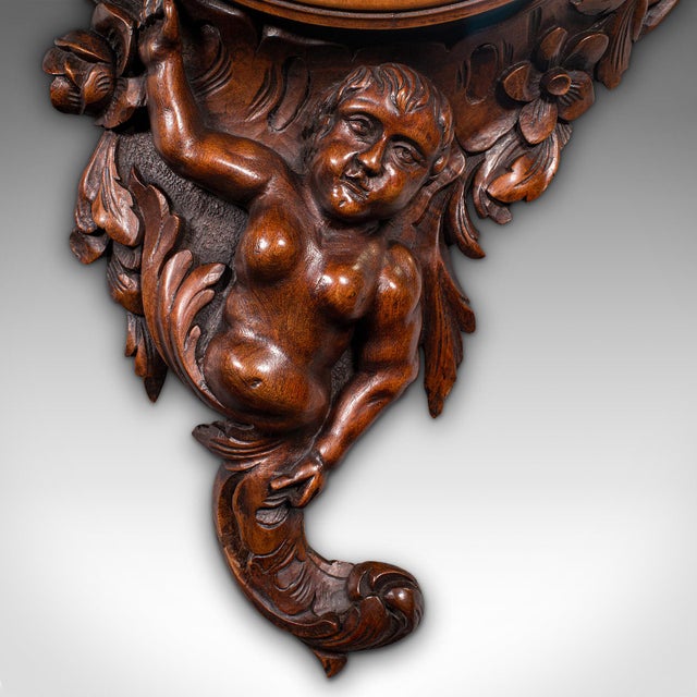 Antique Rococo Mirror, Italian, Carved Fruitwood, Hall, Lounge, Victorian, 1900 For Sale - Image 9 of 10