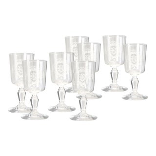 Antique French ‘B’ Monogram Stemware, Set of 8 For Sale