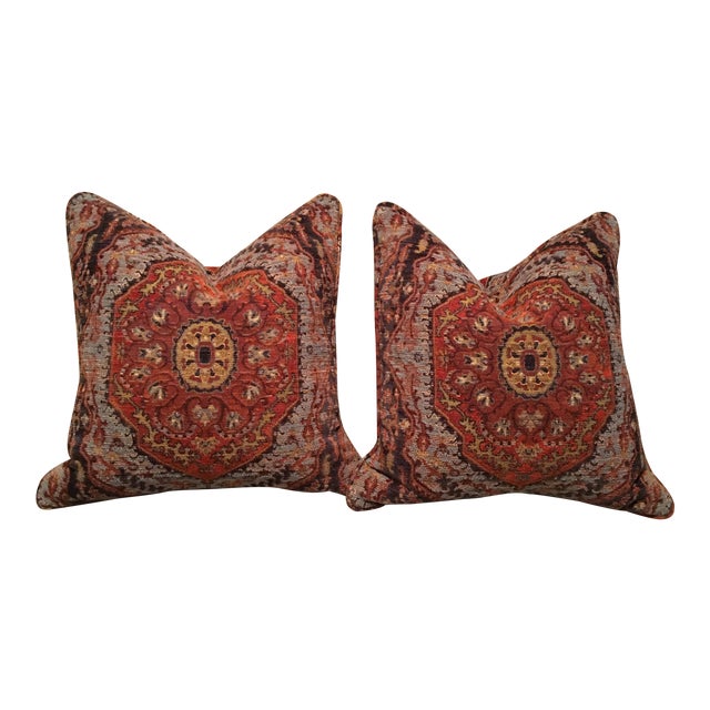 Traditional Ethan Allen Brick Red Decorative Pillows a Pair Chairish