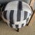 Greige Pair of Modern Neutral Gray, Black & Greige Stripe Ottomans Made From Vintage Turkish Rugs For Sale - Image 8 of 8