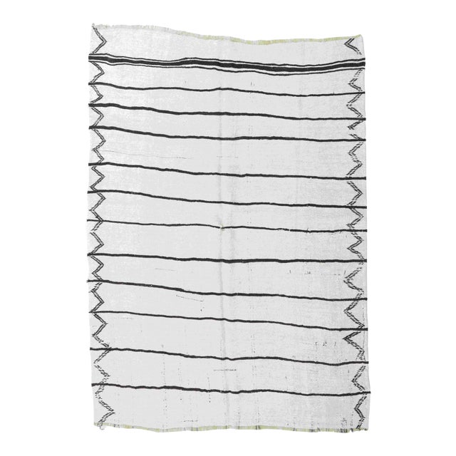 Striped Vintage Turkish Hemp Kilim Rug - 6`0" X 8`0" For Sale