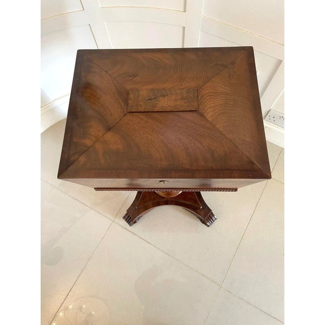Brown Antique William IV Figured Mahogany Work Box For Sale - Image 8 of 15