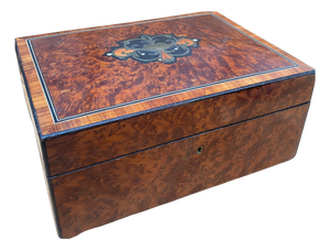 Napoleon III Elm Burl and Marquetry Box