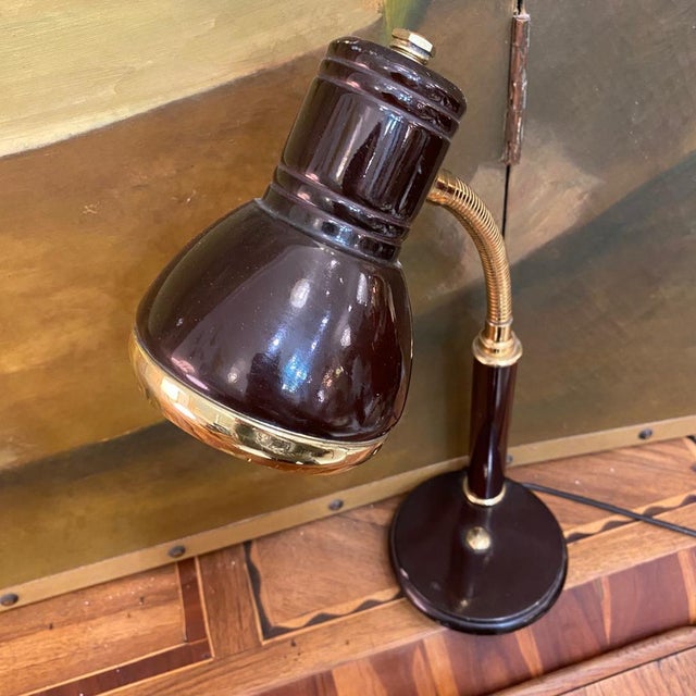 Vintage Black Table Lamp in Metal, 1950s For Sale - Image 3 of 4