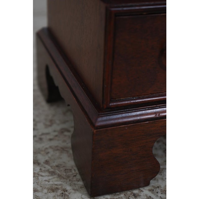 Pair Baker Chippendale Mahogany 1 Drawer Small Bookshelves For Sale - Image 15 of 18