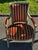 Louis XVI Cabriolet Armchair in Patinated Wood and Striped Velvet For Sale - Image 15 of 15