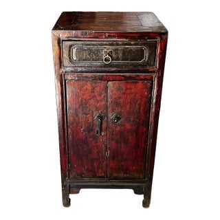 Antique Chinese Country Cabinet Night Stand With Patina For Sale
