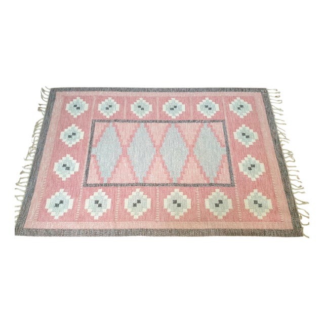 Large Handwoven Rug by Ingegerd Silow, Sweden, 1950-1970s For Sale