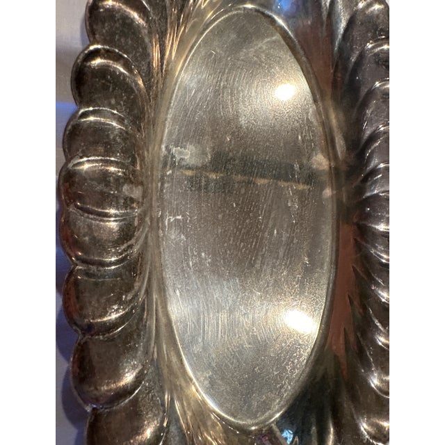 Vintage WM Rogers, large oval scallop concave bowl/platter. American Victoria, pattern hallmarks as seen on picture has...