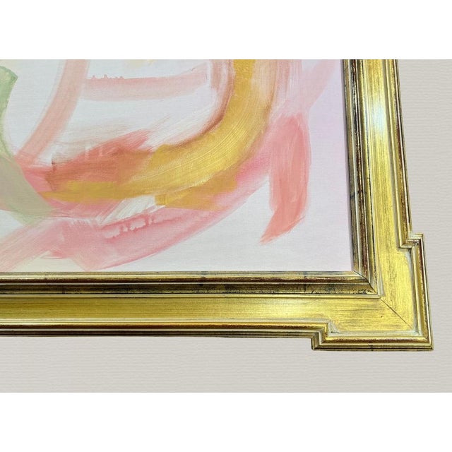 Wood Abstract Painting Pink #2 on Stretched Canvas For Sale - Image 7 of 15