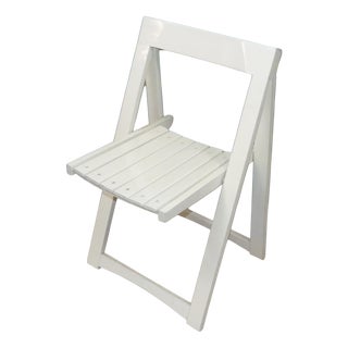 Vintage White Trieste Folding Chair attributed to Aldo Jacober for Bazzani, 1960s For Sale