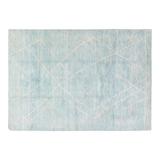 Moroccan Hand Knotted Wool Rug, 6'10"x9'9" For Sale