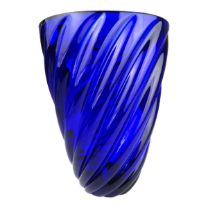 Archimede Seguso Signed Large Cobalt Blue Art Glass Vase, Circa 1980s
