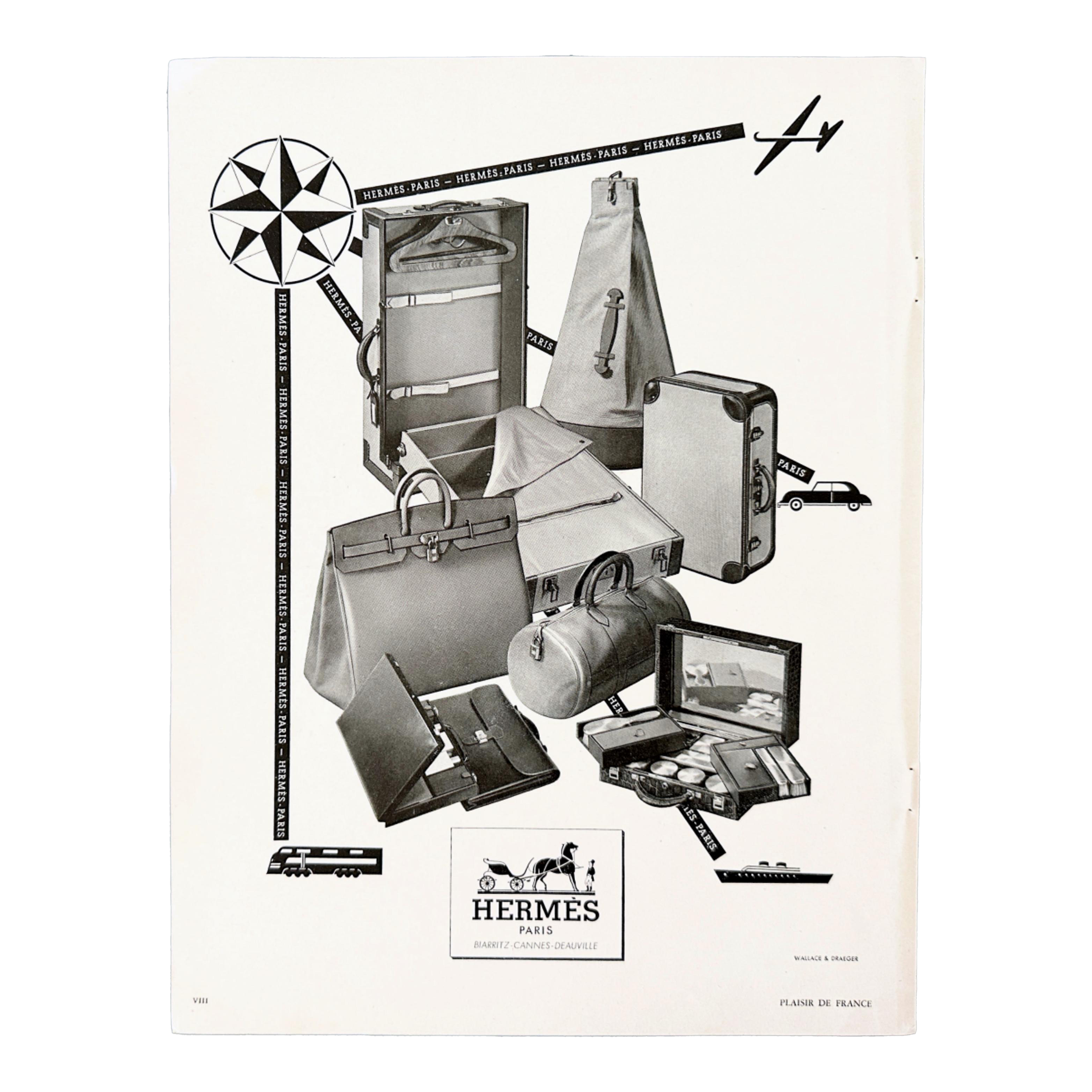1951 Authentic French Vintage Hermes Advertisement Print, Kelly