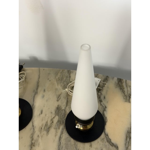 Black Italian Bedside Lamps in the style of Stilnovo, 1950, Set of 2 For Sale - Image 8 of 15