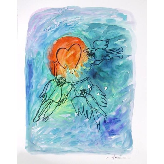 Angels with Heart Avi Farin Year: 2003 Size: 22 in. x 18 in. Watercolor on Paper, signed